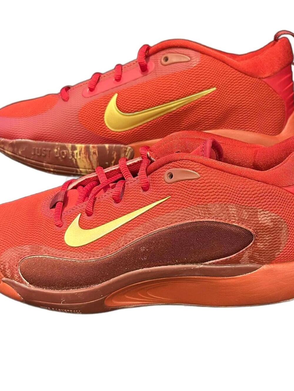Nike IsoFly GS Basketball Shoes "Red/Gold" FZ7298-600 Youth/Men's 7 | NEW